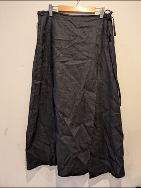 Rails Women's Carly 100 Linen Black Wrap Skirt Sz S Spring Summer Clean Girl